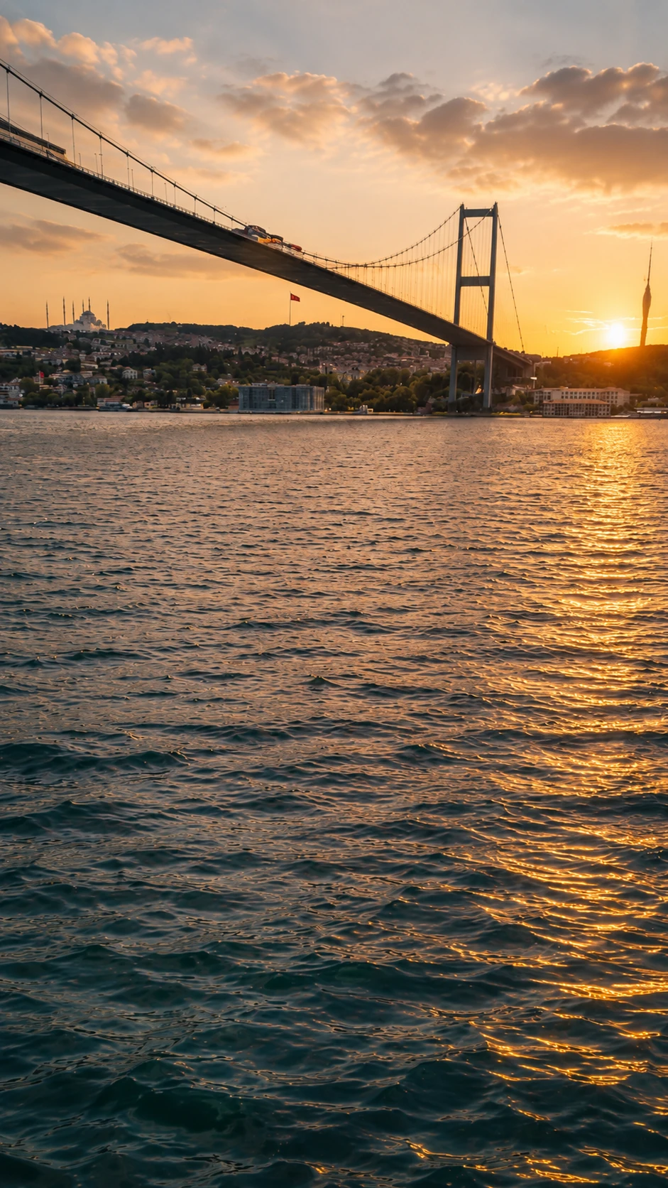 Boğaz ve İstanbul gün batımı